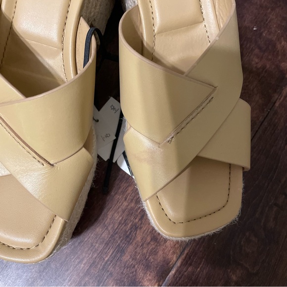 NWT Zara Tan Chunky Heel Espadrille Sandals - Picture 5 of 6